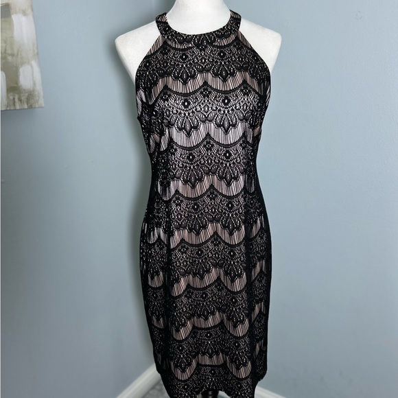 Dresses & Skirts - Guess Black and Pink Lace Dress Halter